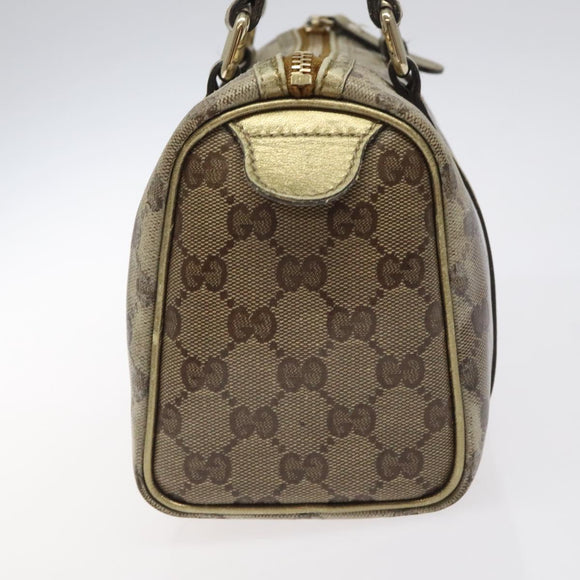 GUCCI GG Crystal Hand Bag Coated Canvas Beige Gold 193604 Auth mr1331