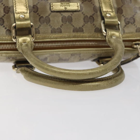 GUCCI GG Crystal Hand Bag Coated Canvas Beige Gold 193604 Auth mr1331