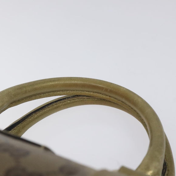 GUCCI GG Crystal Hand Bag Coated Canvas Beige Gold 193604 Auth mr1331