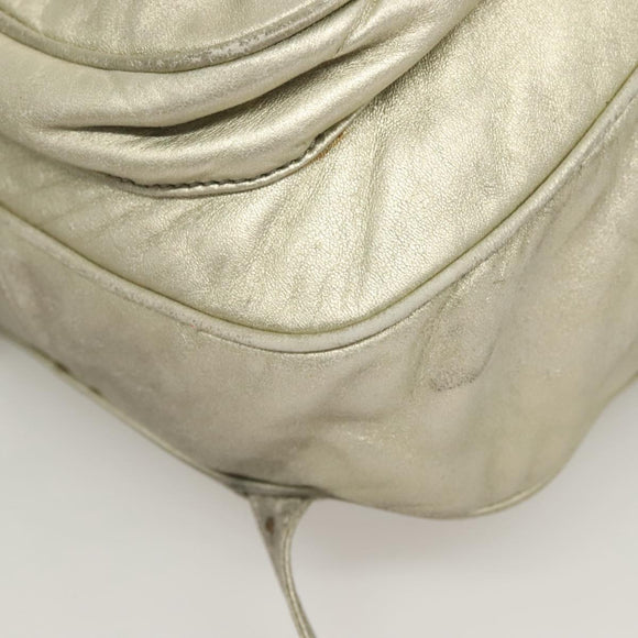 LOEWE Backpack Leather Gold Auth mr1333