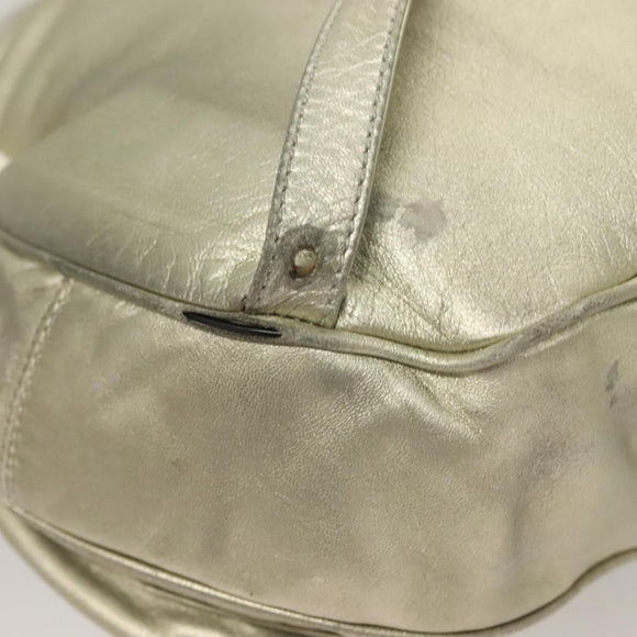 LOEWE Backpack Leather Gold Auth mr1333