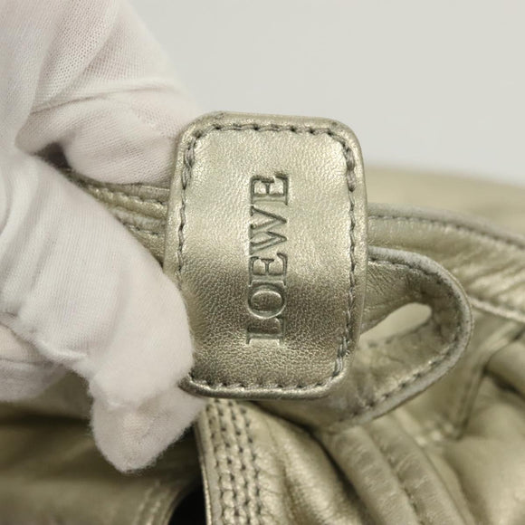 LOEWE Backpack Leather Gold Auth mr1333