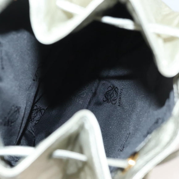 LOEWE Backpack Leather Gold Auth mr1333