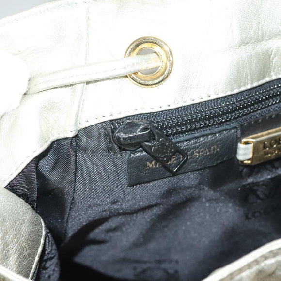 LOEWE Backpack Leather Gold Auth mr1333