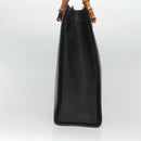 GUCCI Bamboo Hand Bag Leather Black Gold 002 1186 0259 Auth mr1334-3