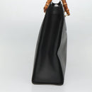 GUCCI Bamboo Hand Bag Leather Black Gold 002 1186 0259 Auth mr1334-4