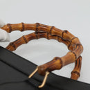 GUCCI Bamboo Hand Bag Leather Black Gold 002 1186 0259 Auth mr1334-8