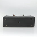 GUCCI Bamboo Hand Bag Leather Black Gold 002 1186 0259 Auth mr1334-5