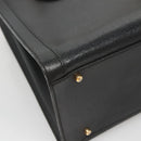 GUCCI Bamboo Hand Bag Leather Black Gold 002 1095 0260 Auth mr1335-16