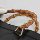 GUCCI Bamboo Hand Bag Leather Black Gold 002 1095 0260 Auth mr1335-8