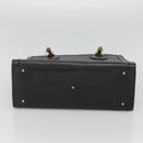 GUCCI Bamboo Hand Bag Leather Black Gold 002 1095 0260 Auth mr1335-5