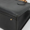 GUCCI Bamboo Hand Bag Leather Black Gold 002 2853 0260 0 Auth mr1336-9