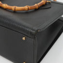 GUCCI Bamboo Hand Bag Leather Black Gold 002 2853 0260 0 Auth mr1336-15