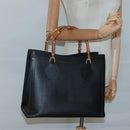 GUCCI Bamboo Hand Bag Leather Black Gold 002 2853 0260 0 Auth mr1336-23