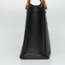 GUCCI Bamboo Hand Bag Leather Black Gold 002 2853 0260 0 Auth mr1336-3