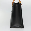 GUCCI Bamboo Hand Bag Leather Black Gold 002 2853 0260 0 Auth mr1336-4