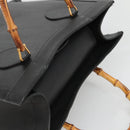 GUCCI Bamboo Hand Bag Leather Black Gold 002 2853 0260 0 Auth mr1336-6