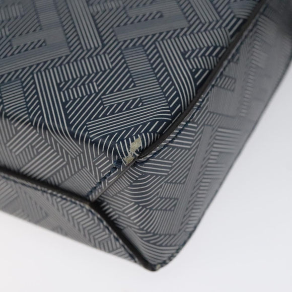 FENDI Shadow Clutch Bag Leather Navy Silver 7VA564 AP1B F1L7Q Auth mr1344