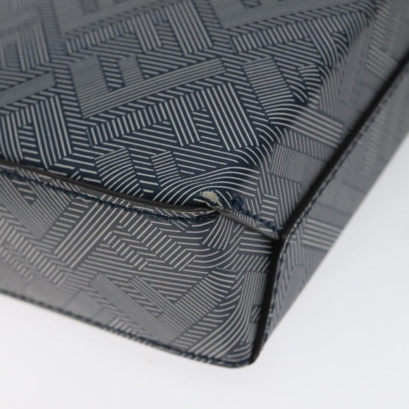 FENDI Shadow Clutch Bag Leather Navy Silver 7VA564 AP1B F1L7Q Auth mr1344