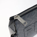 FENDI Shadow Clutch Bag Leather Navy Silver 7VA564 AP1B F1L7Q Auth mr1344-9