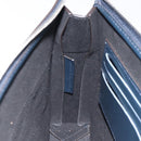 FENDI Shadow Clutch Bag Leather Navy Silver 7VA564 AP1B F1L7Q Auth mr1344-19