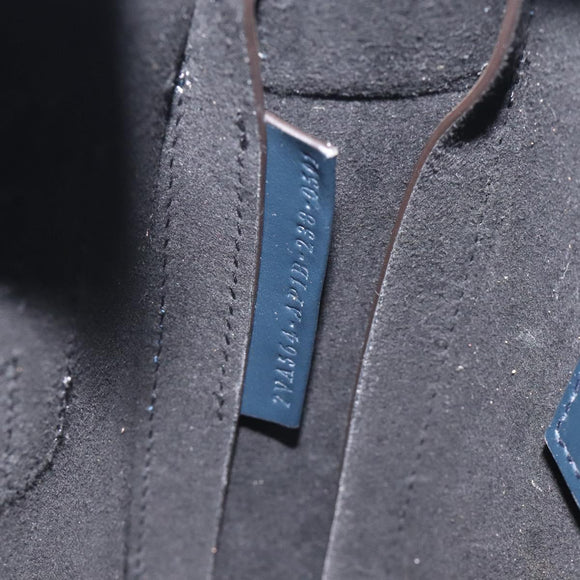 FENDI Shadow Clutch Bag Leather Navy Silver 7VA564 AP1B F1L7Q Auth mr1344