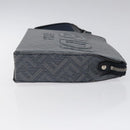 FENDI Shadow Clutch Bag Leather Navy Silver 7VA564 AP1B F1L7Q Auth mr1344-3