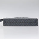 FENDI Shadow Clutch Bag Leather Navy Silver 7VA564 AP1B F1L7Q Auth mr1344-6