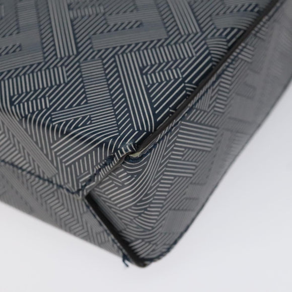 FENDI Shadow Clutch Bag Leather Navy Silver 7VA564 AP1B F1L7Q Auth mr1344