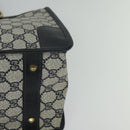 GUCCI GG Supreme Sherry Line Hand Bag PVC Navy Gold Auth mr1357-15