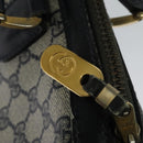 GUCCI GG Supreme Sherry Line Hand Bag PVC Navy Gold Auth mr1357-9