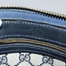 GUCCI GG Supreme Sherry Line Hand Bag PVC Navy Gold Auth mr1357-12