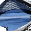 GUCCI GG Supreme Sherry Line Hand Bag PVC Navy Gold Auth mr1357-10