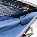 GUCCI GG Supreme Sherry Line Hand Bag PVC Navy Gold Auth mr1357-18