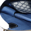 GUCCI GG Supreme Sherry Line Hand Bag PVC Navy Gold Auth mr1357-19