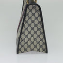 GUCCI GG Supreme Sherry Line Hand Bag PVC Navy Gold Auth mr1357-4