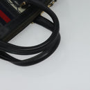 GUCCI GG Supreme Sherry Line Hand Bag PVC Navy Gold Auth mr1357-7