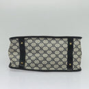 GUCCI GG Supreme Sherry Line Hand Bag PVC Navy Gold Auth mr1357-5