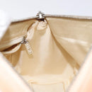 CHANEL Choco Bar Hand Bag Leather Beige Silver CC Auth mr1360-18