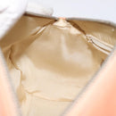 CHANEL Choco Bar Hand Bag Leather Beige Silver CC Auth mr1360-19