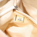 CHANEL Choco Bar Hand Bag Leather Beige Silver CC Auth mr1360-12