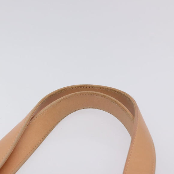 CHANEL Choco Bar Hand Bag Leather Beige Silver CC Auth mr1360