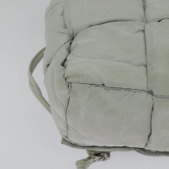 BOTTEGA VENETA MAXI INTRECCIATO Cassette Shoulder Bag Nylon Gray Auth mr1362