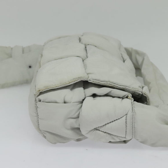 BOTTEGA VENETA MAXI INTRECCIATO Cassette Shoulder Bag Nylon Gray Auth mr1362