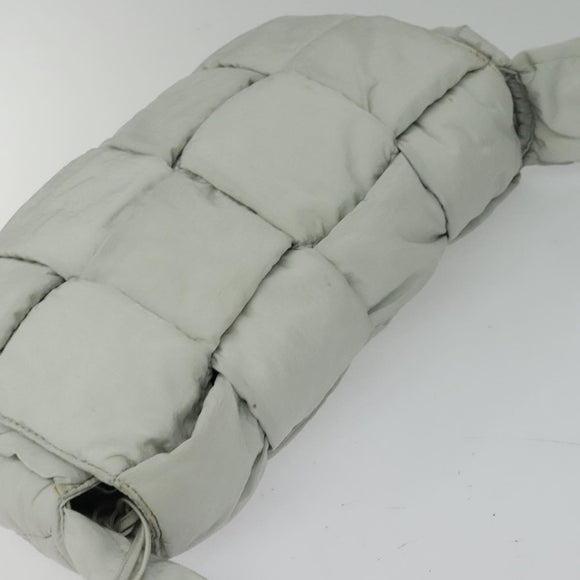 BOTTEGA VENETA MAXI INTRECCIATO Cassette Shoulder Bag Nylon Gray Auth mr1362