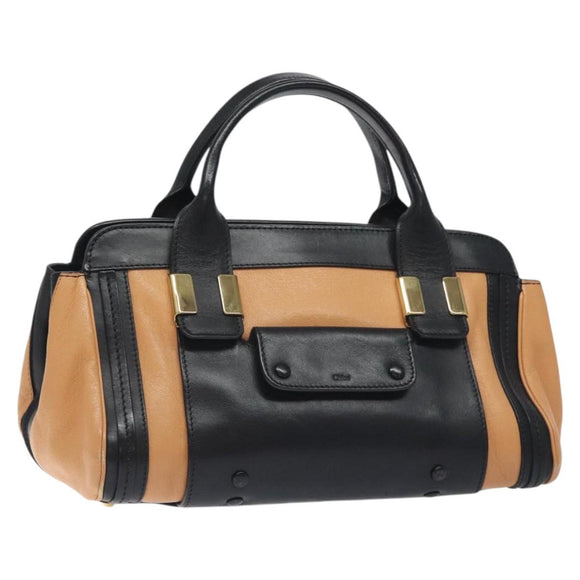 Chloe Little Alice Hand Bag Leather Pink Gold Auth mr1364