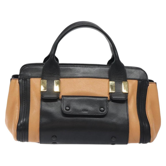 Chloe Little Alice Hand Bag Leather Pink Gold Auth mr1364