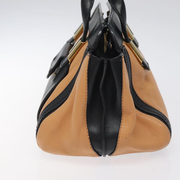 Chloe Little Alice Hand Bag Leather Pink Gold Auth mr1364