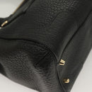 BURBERRY Hand Bag Leather 2way Black Gold Auth mr1365-16