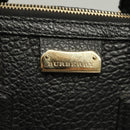 BURBERRY Hand Bag Leather 2way Black Gold Auth mr1365-18